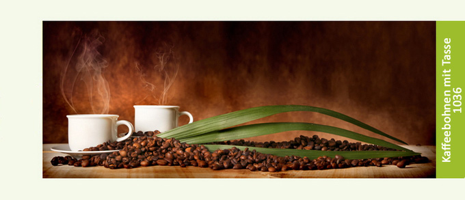 Kaffebohnen mit Tasse 1036
