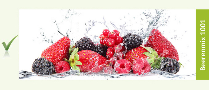 Küchenrückwand Motiv: Beerenmix - Erdbeeren, Himbeeren, Brombeeren, Johannisbeeren 1001